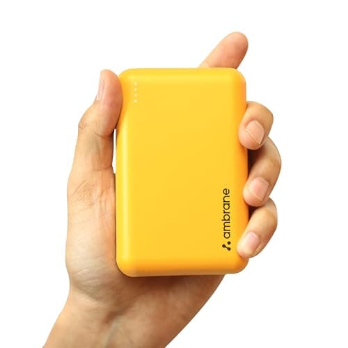 Ambrane 20000 mAh Mini Power Bank with 22.5W Fast Charging, Pocket Size, Triple Output, Type C PD (Input & Output), Li-Polymer, Made in India + Type C...