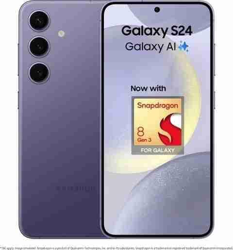 Samsung Galaxy S24 Snapdragon 5G (Cobalt Violet, 256 GB) (8 GB RAM)