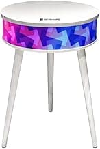Sevenaire Mars Speaker Table with 360° Surround Sound, LED Lighting Screen, Fast Wireless Charging, USB powerbank, Bluetooth & Aux Input, Deep Bass Ho