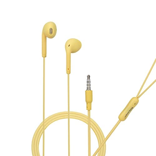 Hitage EB-13 Stereo Color Bass Series Earphone Wired Headset (Yellow, in The Ear)