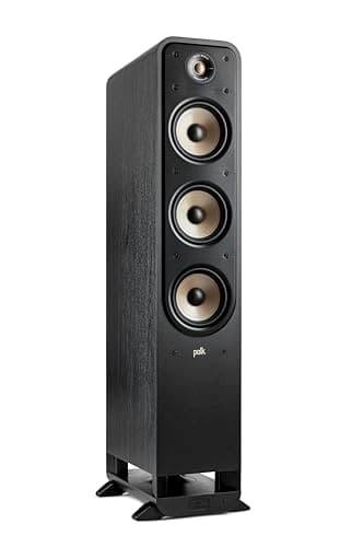 Polk Signature Elite ES60 Tower Speaker - Hi-Res Audio Certified and Dolby Atmos & DTS:X Compatible, 1" Tweeter & Three 6.5" Woofers, Power Port Technology for Effortless Bass, Stunning Black