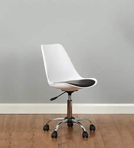 Deal Dhamaal Modern Guest Chair (Metal, Black & White)
