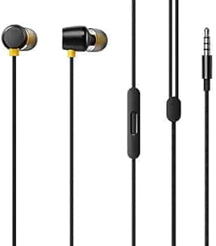 Earphone for Realme 2 Universal Wired Earphones with 3.5mm Jack Hi-Fi Gaming Sound Music Stereo Sound Noise Cancelling Original High Sound Quality Ear...
