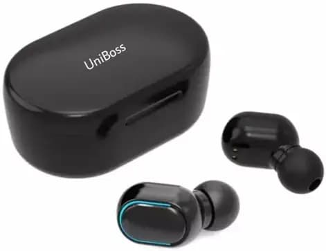 UniBoss AD01 TWS Bluetooth 5.0 Pure Wireless Earbuds Mini Sports LED Display Waterproof IPX5 Voice Assistant Bluetooth Earphone 12 Hrs Backup with Charging (Black)