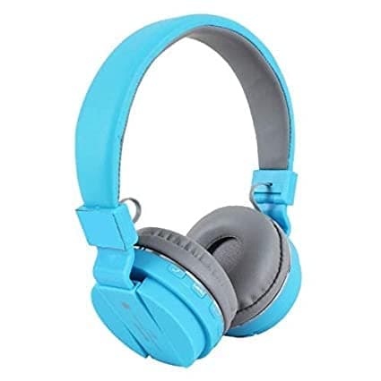 SH12 Wireless Bluetooth Headphones with FM and SD Card Slot (Sky Blue)