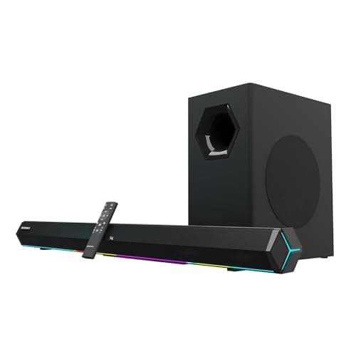 ZEBRONICS Juke BAR 6100DWS PRO with Multi Connectivity (BT 5.0 | HDMI (ARC) |Optical in | USB | AUX),Wireless Subwoofer,RGB LED Lights, Wall Mountable Sound Bar with Virtual 5.1 and LED Display