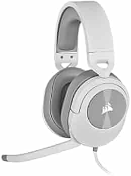 Corsair HS55 Stereo Gaming Headset (Leatherette Memory Foam Ear Pads, Lightweight Construction, Omni-Directional Microphone, Multi-Platform Compatibility with Included Y-Cable Adapter) White