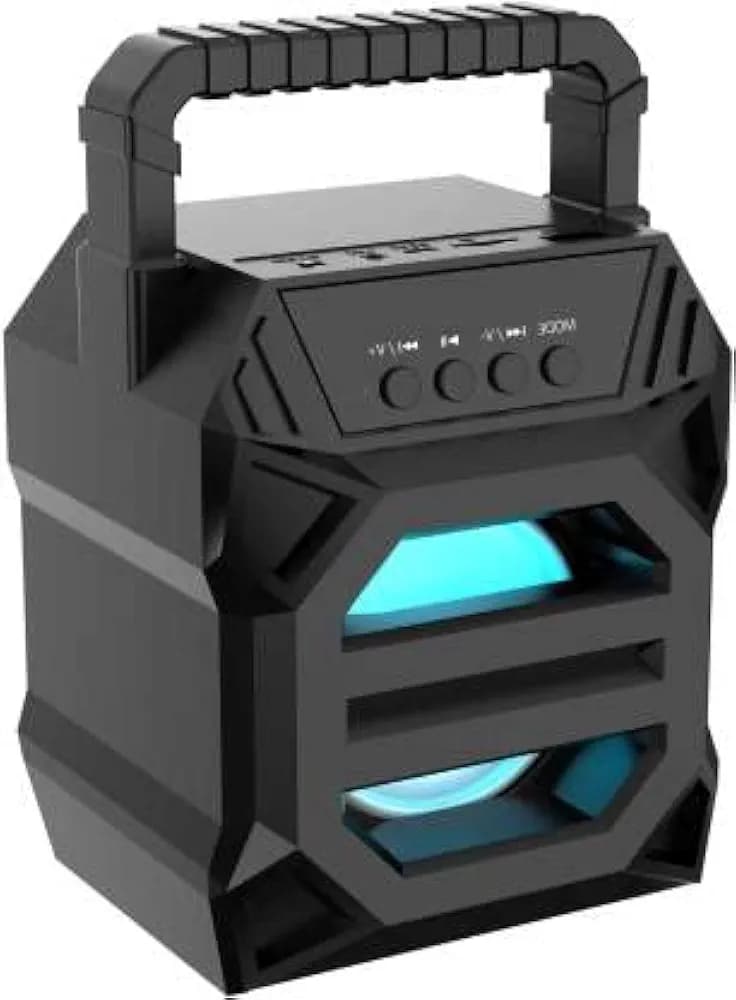 SYN SONS Wireless Bluetooth Speaker with Carry Handle and Led Disco Light Sound System with Light 10 W USB Port Support, Memory Card Slot, AUX Input Speaker