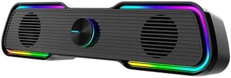 Aula N-169B RGB Bluetooth Gaming Speaker, Multimedia 3D Surround Soundbar | in-Built Stereo Subwoofer and Volume Control pod for Laptop, PC, Theatre TV