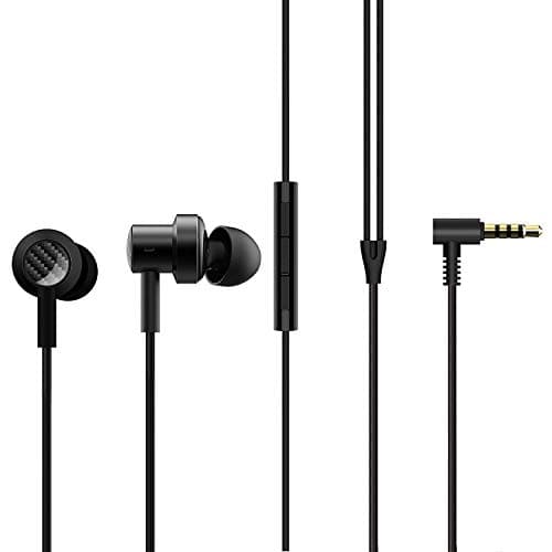 Earphones Headphones for Xiaomi Mi 10 Pro 5G Earphone Original Like Wired Stereo Deep Bass Head Hands-free Headset Earbud With Built in-line Mic, With Premium Quality Good Sound Call Answer/End Button, Music 3.5mm Aux Audio Jack (MP7-DUAL, Black)