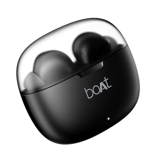 Boat Airdopes 212, 50H Battery, ENx Tech, Beast Mode, ASAP Charge, Bluetooth Earbuds, TWS Ear Buds Wireless Earphones with mic(Noir Black)
