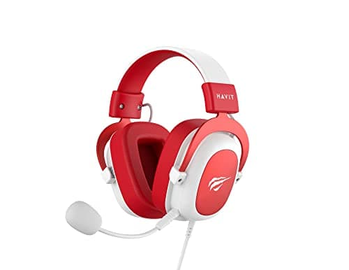 havit HV-H2002d Red, Gamer, Headphone Earphone, with Microphone, Speaker 53mm, Plug 3, 5mm: Compatible with Xbox ONE and PS4, HV-H2002d Color Red and ...