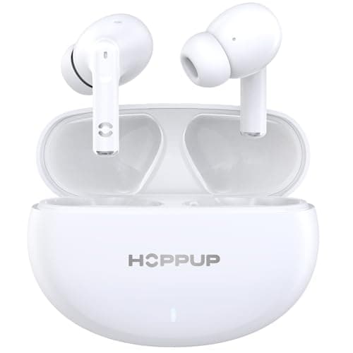 HOPPUP AirDoze Fusion Earbuds with 13MM Drivers, 40H Playtime, Rage Mode,ENC & Type-C Bluetooth Headset (White, True Wireless)