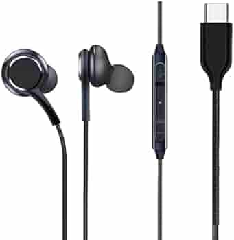 Earphones Headphones for OnePlus 9R / OnePlus 9 R Earphone Original Like Wired Stereo Deep Bass Head Hands-free Headset Earbud With Built in-line Mic, With Premium Quality Good Sound Call Answer/End Button, Music 3.5mm Aux Audio Jack (TYPE C AK, Black)