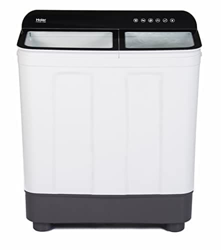 Haier 8.5 Kg 5 Star Anti-Bacterial Vortex Pulsator Semi Automatic Top Load Washing Machine Black (HTW85-178BK, White, Toughened Glass)