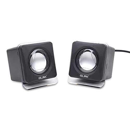 GLink 2.0 GS-001 Multimedia Speaker with Aux Connectivity, USB Powered and Volume Control for PC/Laptops/Desktop/Mobile and All Other USB & Aux Supported MP3/MP4-Music Devices (Black)