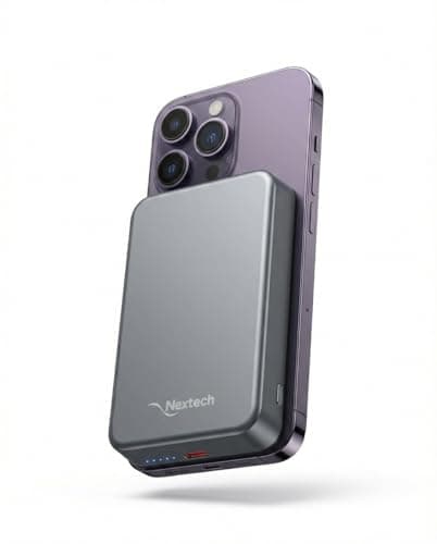Nextech MagNxt | 10,000mAh MagNxt Power Bank | 22.5W Fast Charging | Type-C PD | 15W Magnetic Charging | iPhone Power Bank Wireless | Compatible with ...