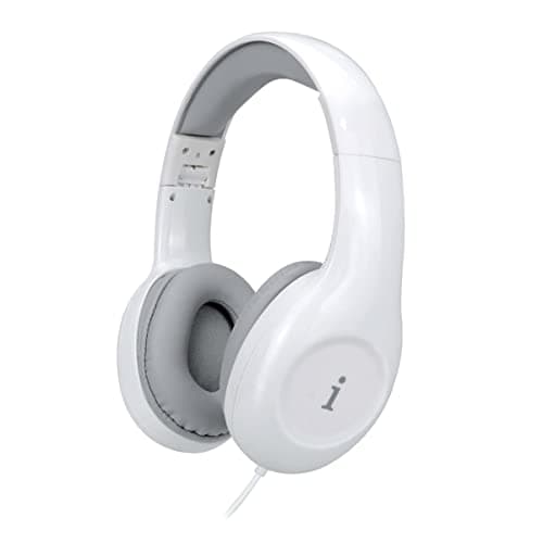 iBall Headwear Rockstar On-Ear Stereo Headphone with High-Sensitivity Mic, Angular and Gold Coloured 3.5mm pin, Foldable Design, Soft Headband & Ear Cushion, 1.2 Meter Cable Length, White