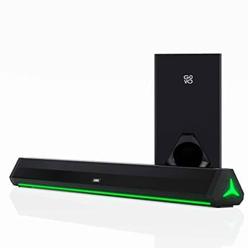 GOVO GOSURROUND 900 2.1 Channel Home Theatre 160W Soundbar, Wired Subwoofer, Multiple Connectivity & Equalizer Modes and Sleek Finish with LED Dispolay, RMS Output 120W (Platinum Black)