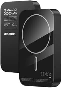 ELECTROPRIME Compatiable for MOMAX Q.MAG X Portable Metal Magnetic Wireless Power Bank, Capacity:20000mAh(Black)