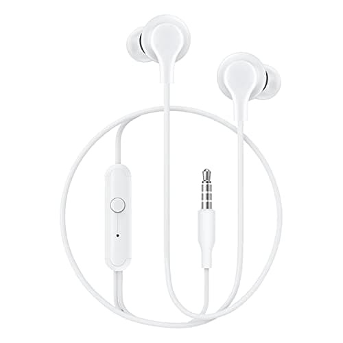Earphones for Vivo G1 / G 1 Earphones Original Like Wired Noise Cancellation In-Ear Headphones Stereo Deep Bass Head Hands-free Headset Earbud With Built in-line Mic, Call Answer/End Button, Music 3.5mm Aux Audio Jack (VIW1, White)