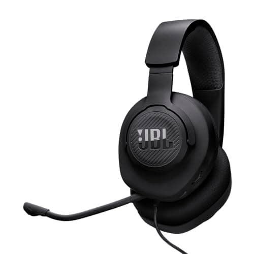 JBL Quantum 100M2 Wired Gaming Headphones, Supports Windows sonic spatial audio, 40mm Realistic Dynamic Drivers, Omnidirectional Detachable Mic, Breat...