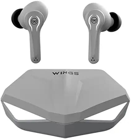 Wings Phantom Wireless Gaming Earbuds with 50ms Low Latency 40Hrs Playtime MEMS Mic, Bluetooth 5.3, IPX5 Resistant, for Best Calling and Designed for Comfort Gaming