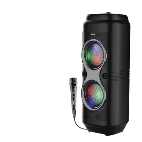 Vibe Trolley Bluetooth Speaker with Wireless Mic | 1800mAh Battery | RGB Lights | Powerful Bass | Portable Party Speaker