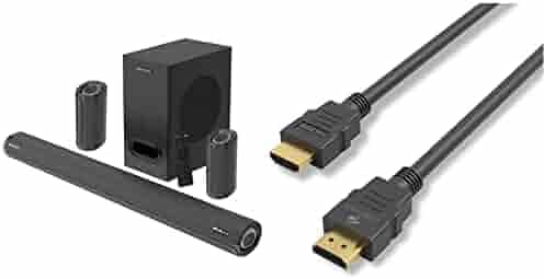 ZEBRONICS Zeb-Juke BAR 9500WS PRO Dolby 5.1 soundbar with Wireless Satellites, Dolby Audio, 525 Watts Output Power,Black & Zeb-HAA5020 (5 Meter/ 16 feet) HDMI Cable Supports 3D, ARC & CEC Extension