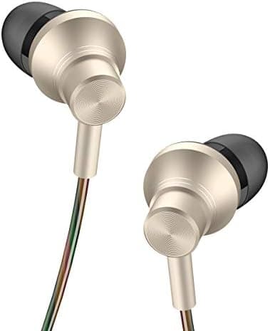 Dudao Wired Dynamic Bass Stereo Earphone with Mic and Music Control Headphone with HD Sound, in Earphones - Gold
