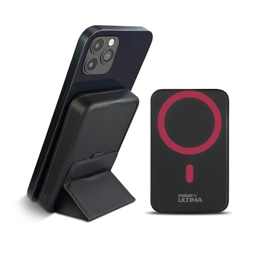 Eveready Ultima MagSafe Compatible Power Bank- PB31, 10,000mAh, 22.5W Wired Fast Charging & 15W Magnetic Wireless Charging with Stand for iPhone 12 & ...