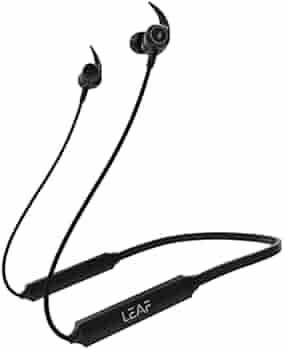 Leaf Rush Pro Neckband Bluetooth Earphones with mic, Fast Charging, IPX4 Technology in Ear Wireless Headphones with Bluetooth v5.0 and 14 Hours Playback time (Carbon Black)