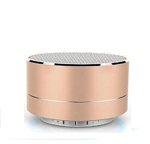 NEFI Bluetooth Speaker 3W Mini P10 Metal Aluminium Alloy Portable Speaker with Mic for Home Indoore Outdoor (Color Gold)