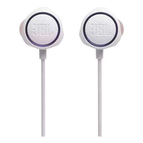 Jbl Quantum 50, Wired in Ear Gaming Earphones with Mic and Master Volume Slider, Twist-Lock Technology (White)