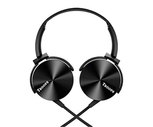 Troops TP-7040 Headphone with Extra BASS HIGH DEFINATION Sound, Specially Designed for Music LISNERS (Black)