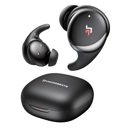 CrossBeats Hertz ANC TWS Ear Buds, Wireless inEar Earphones, Sleep Buds v5.4 Bluetooth 10 mm Drivers Up to 60H Playtime, with AI Noise Cancellation,40...
