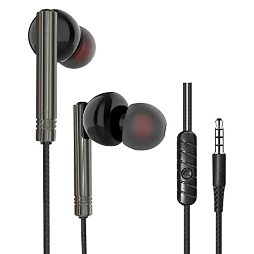 TecSox BassBuds Earphones with Mic|High BASS 12mm Powerful Driver,3.5mm Wired Headset  (Silver, in The Ear)