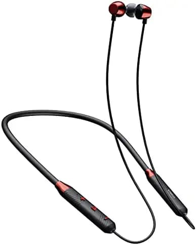 Hammer Sting 3.0 in Ear Bluetooth Neckband with Upto 20 Hours Playback, IPX3, Magnetic Eartips, Integrated Controls and Lightweight Design (Black)