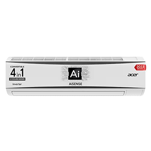 Acer 1.0 Ton 5 Star Halo Cool Series Inverter Split AC (Copper, AiSense, Four-Way Convertible, Quad Swing, MicroFilter, Auto-Clean, AR10SIN5GMGT, 2023 Model, White)