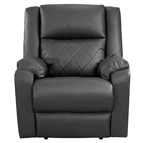 Wakefit Empress Manual Single Seater Recliner (Leatherette, Marble Grey)
