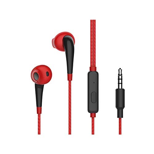 oraimo Halo-S Legendary Sound Reinforce Cable Half-in-Ear Wired Earphones with Remote Control & Mic - Red