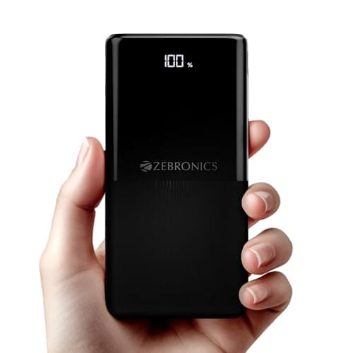 ZEBRONICS EnergiPod 10R1, Power Bank, 10000 mAh, 22.5W Super Fast Charging PD 3.0 (PPS), Dual Type C & USB Port, LED Percentage Indicator, for iPhone,...