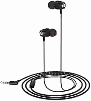 Portronics Conch 80 in Ear Wired Earphones with Mic, 3.5mm Jack, 10mm Dynamic Drivers, Extra Bass, Magnetic Latch, Nylon Braided Wire(Black)