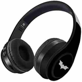 Macmerise DC The Dark Knight Decibel Wireless On Ear Headphones with 10 Hours Battery,Passive Noise Isolation, Aux Cable Connectivity, and Hands Free Calling