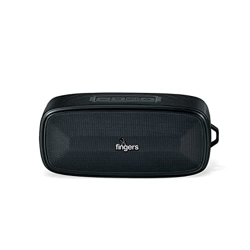 FINGERS AquaBeats Portable Speaker (Water-Resistant IPX5 Rating | 18-Hour Playback | Bluetooth | FM Radio | MicroSD | USB | AUX)