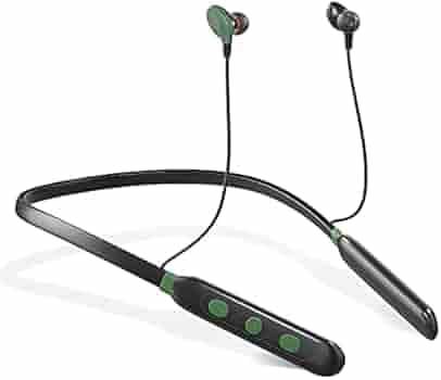 Gizmore Giz MN221 Ultra Beat Bluetooth Wireless Neckband Magnetic Earphones with Dual Pairing Fast Charging Great Wireless Sound with (10 Min Charge 2 Hours Working*) 18 Hours of Playtime-Green