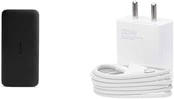 Redmi 10000mAh Power Bank (Black) & Xiaomi 22.5W Fast Charger Combo