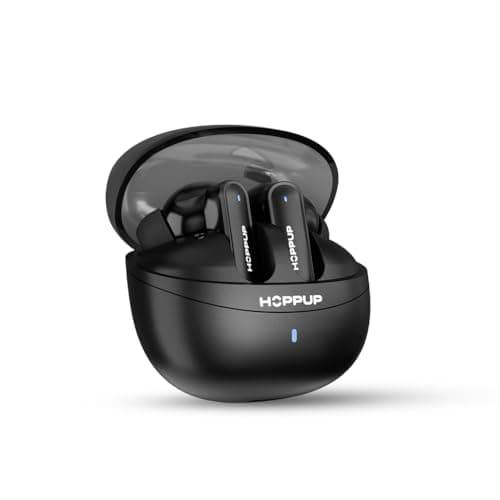 HOPPUP AirDoze F50 Earbuds with 40H Playtime, 40MS Low Latency, AI ENC & 5.4v Bluetooth Headset (Stealth Black, True Wireless)