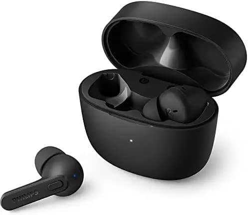 Philips Audio TAT2206 TWS Earbuds with IPX4, 6+12 Hours Play time, Quick Charge, Type-C Charging, Black