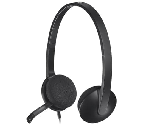 Logitech H340 Wired Headset, Stereo Headphones with Noise-Cancelling Microphone, USB, PC/Mac/Laptop - Black
